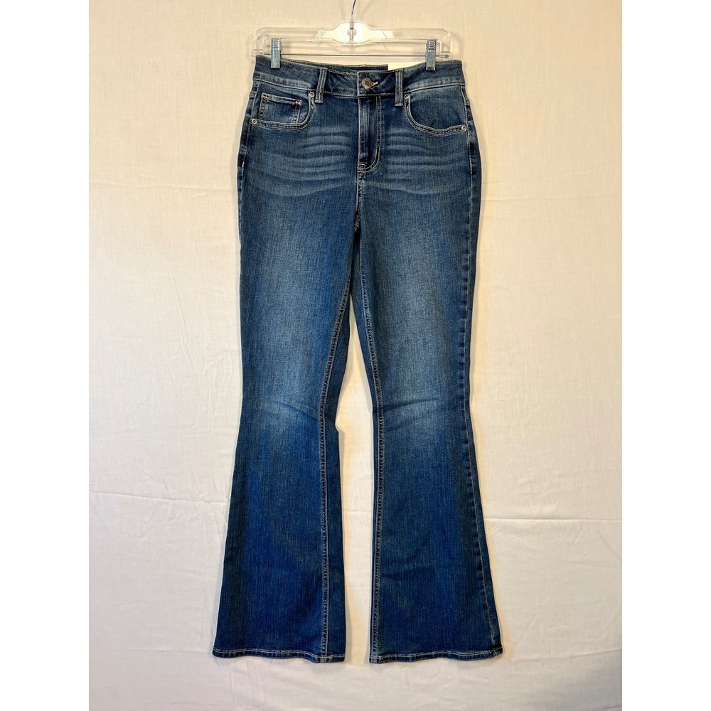Maurices m jeans Women 4 Regular Blue High Rise Flare Denim Pants 3766